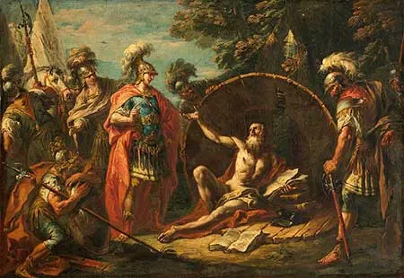 Alejandro Magno y Diógenes de Sinope el primer minimalista de la historia